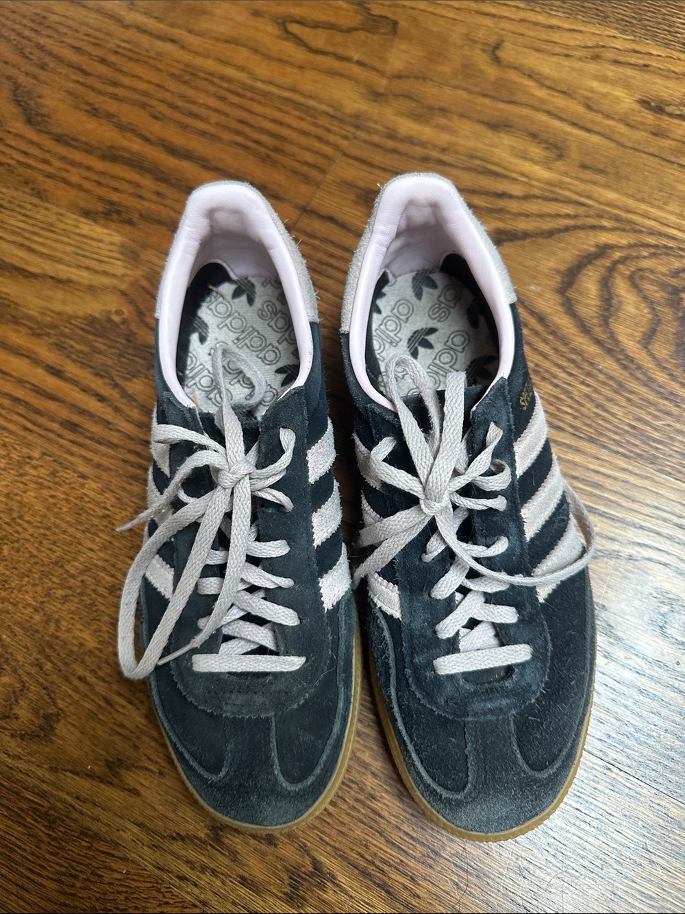 adidas Spezial black and light pink.